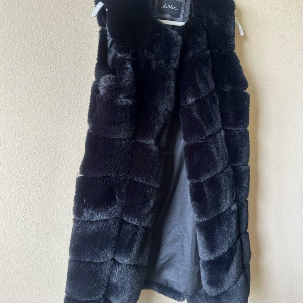 Luxurious Black Faux Fur Vest